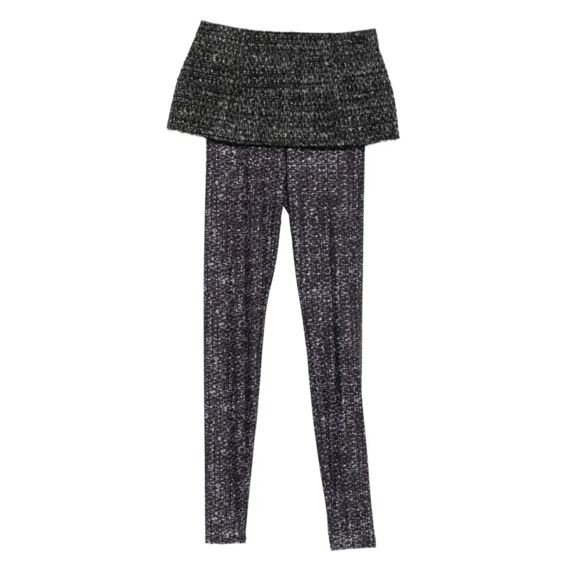 Diesel  Straight-Leg Trousers With Textured Mini-Skirt Ove Black