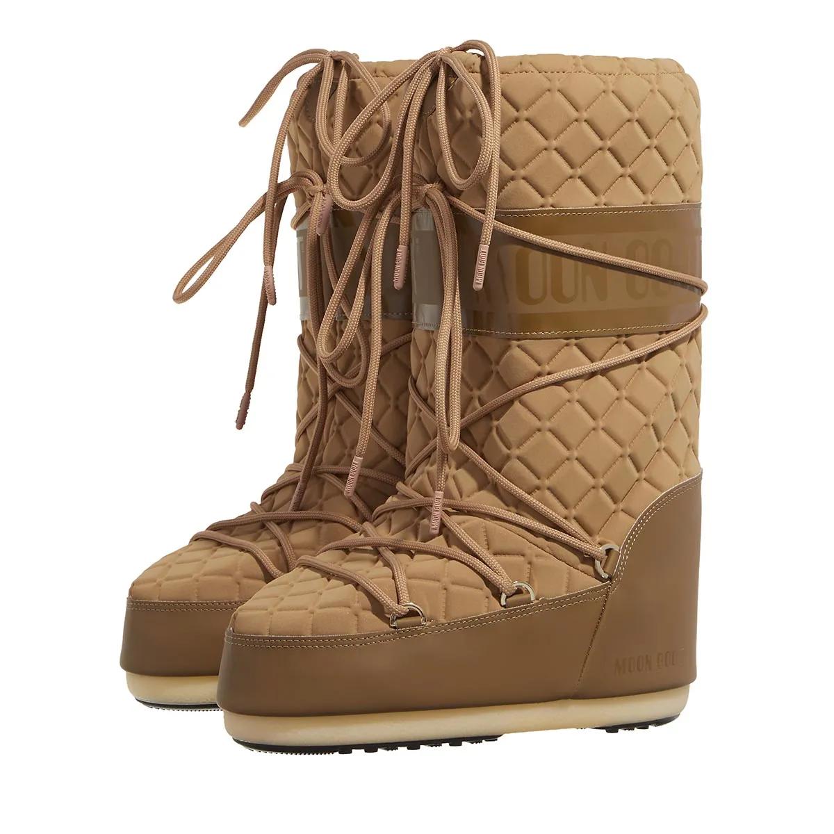 Moonboot Women's Green Boots & Ankle Boots - Mb Icon Quilt - Boots & Ankle Boots For 39_41