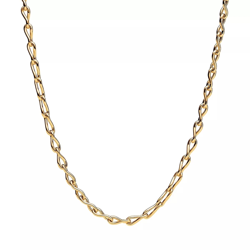 Pandora Medium Halsketting Figure of 8 chain link 14k gold-plated necklace No Color