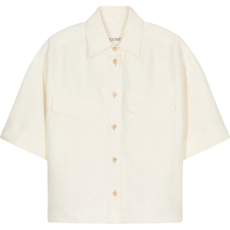 Closed Bluse Closed Utility Shirt Blouses Ecru C94270-53b-22 weiß