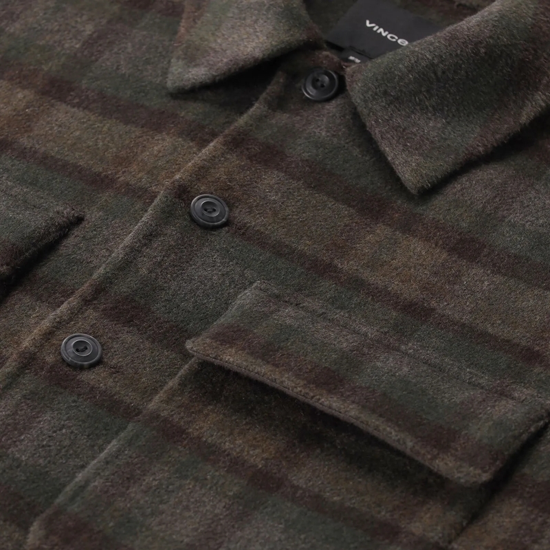 Vince Veste de transition Overshirt aus Woll-Mix grau(Image 3)
