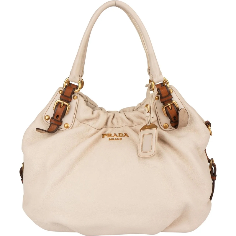 Prada Tote Prada Classic Talco Deerskin City Handbag weiß