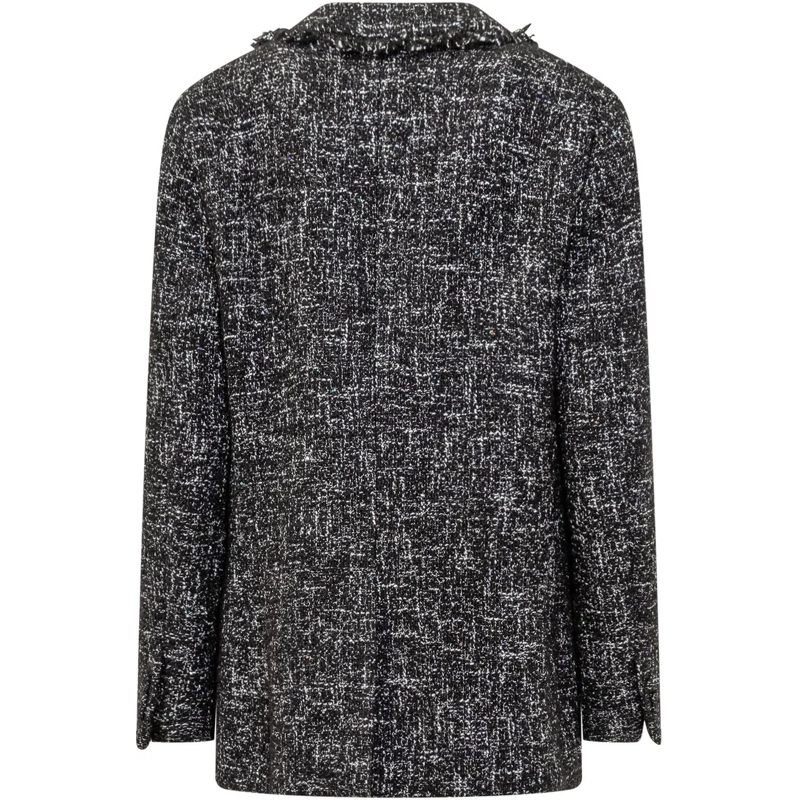 MSGM Blazer MSGM Blazer in Tweed con Frange dunkelgrau(Image 2)