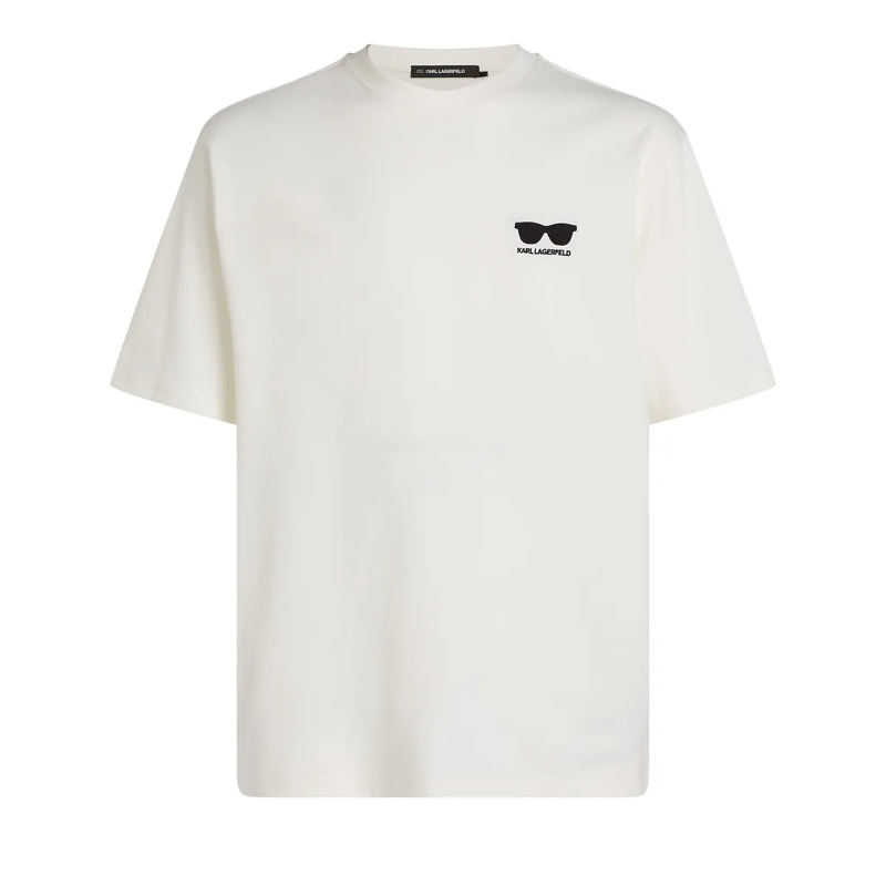 Karl Lagerfeld T-Shirt T-SHIRT MIT SONNENBRILLE T-shirt creme
