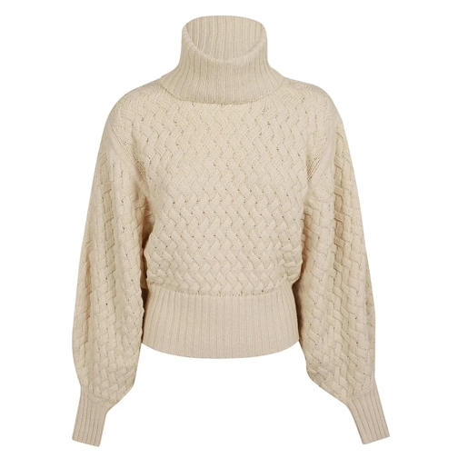 Zimmermann Pull à col roulé Textured Wool Sweater Neutrals