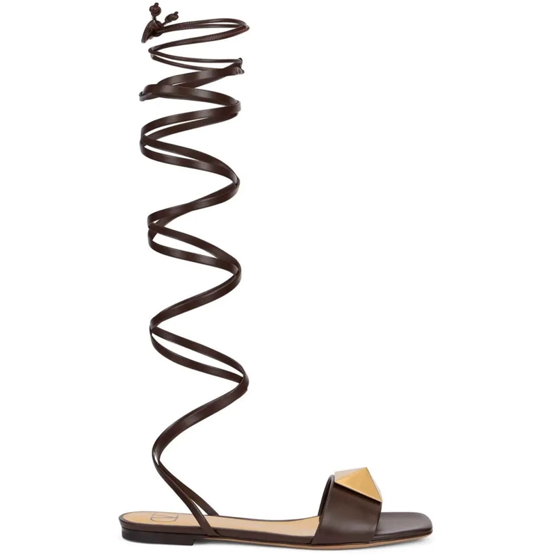 Valentino Garavani T-Shirt VALENTINO GARAVANI Spiral sandals braun
