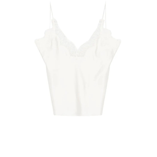 Róhe Blusen Silk Lace Camisole White