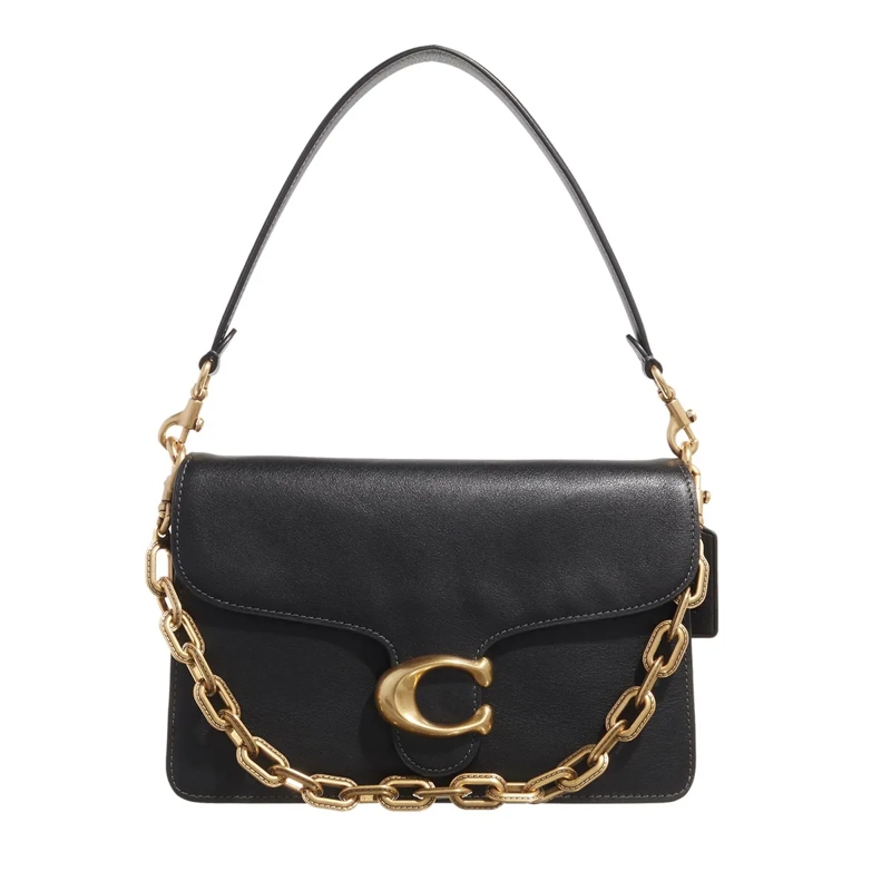 Coach Schultertasche Soft Grain Leather Chain Tabby Shoulder Bag With C Black
