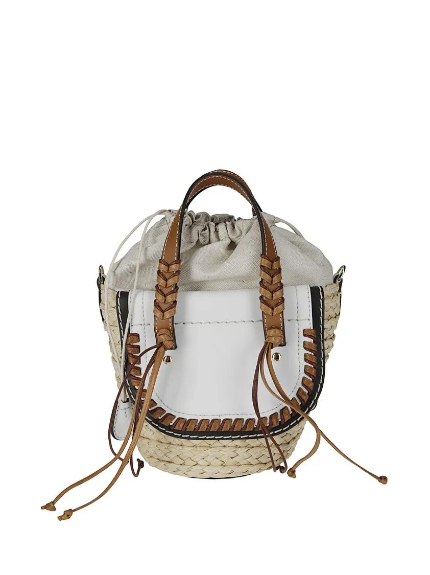 Cuba Lab Shoppers & Totes Handbag In Leather And Raffia in beige