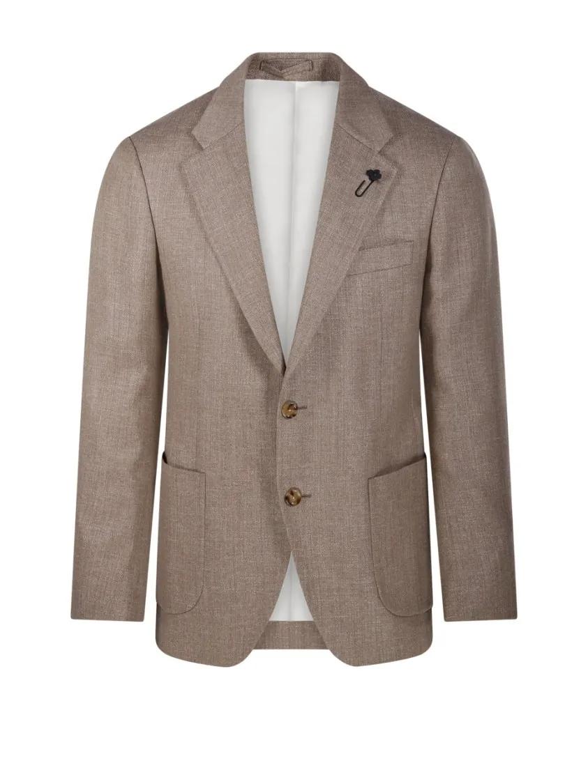 Thumbnail - Lardini - Tailored Blazer With Notched Lapel - Größe 46 - braun