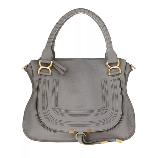 Chloé Marcie Handbag Grained Calfskin Leather Cashmere Grey Tote