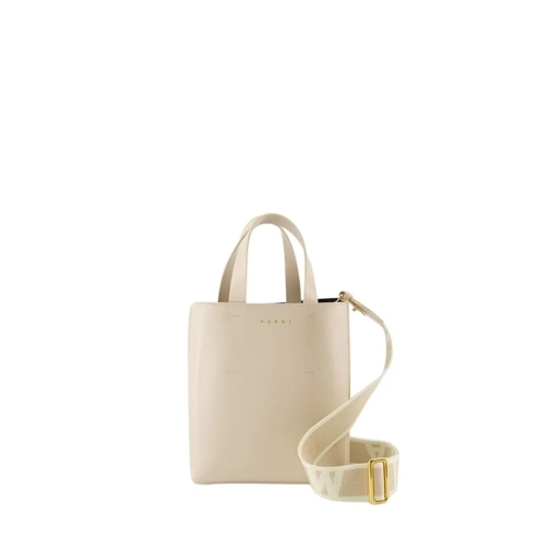 Marni Museo Mini Shopping Bag - Leather - Beige Neutrals Sporta