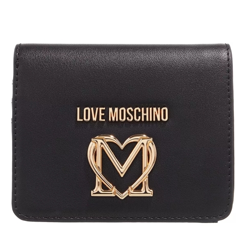 Love Moschino Slg Turn Lock Nero Tvåveckad plånbok
