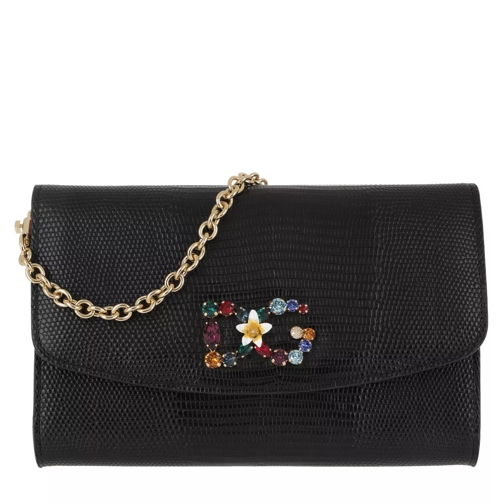 Dolce&Gabbana St. Dauphine Logo Wallet Rhinestones Nero/Multi Crossbody Bag