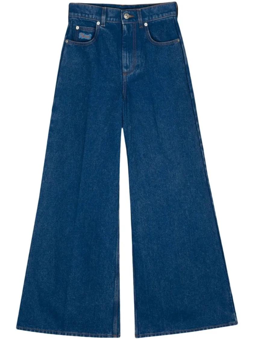 Thumbnail - Marni - Organic-Cotton Wide-Leg Jeans - Größe 38 - blau