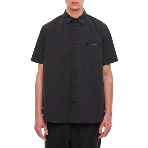 Sacai Shirts Rip Stop Shirt Black