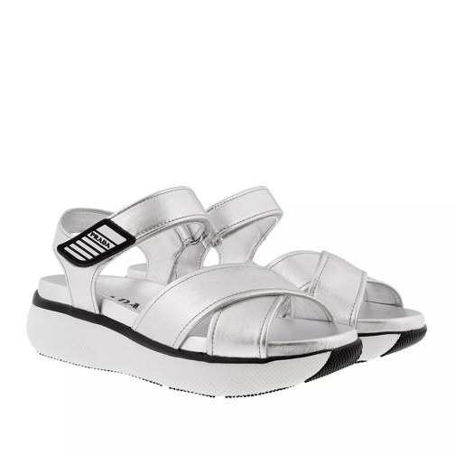 Prada Move Platform Sandals Silver Sandaler