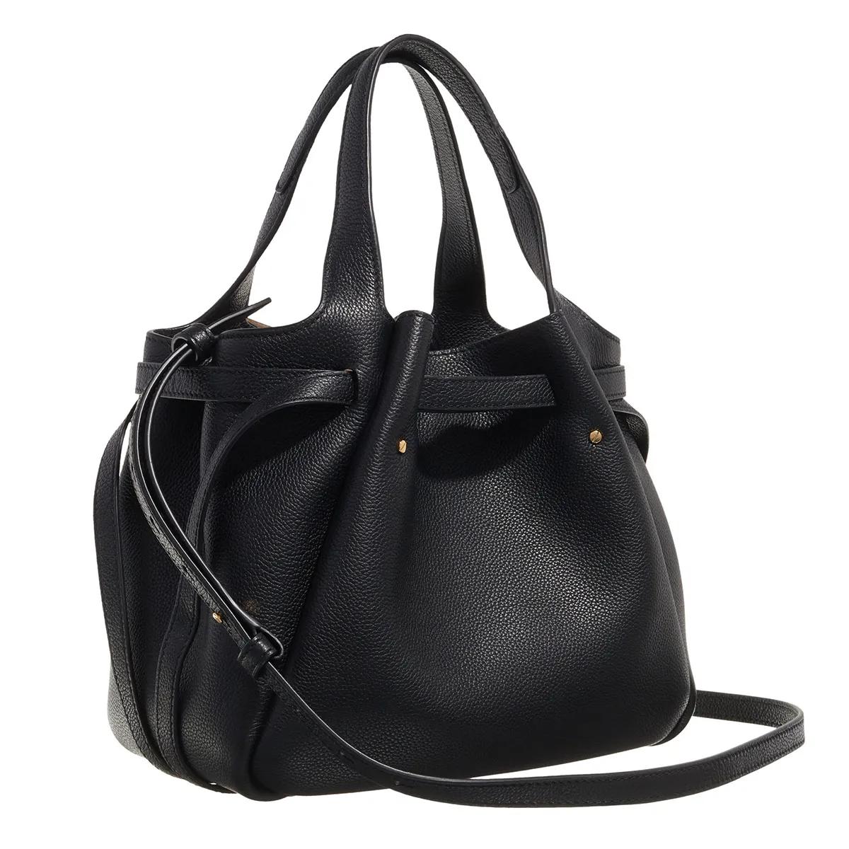 TORY BURCH Satchels Romy Pebbled Satchel in zwart