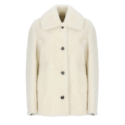 Jil Sander Shearling Jacke Ivory Fur Jacket Neutrals