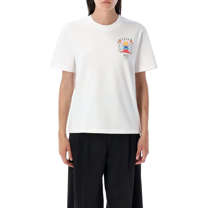 Casablanca T-shirt Casa Way Mountain Printed T-Shirt White