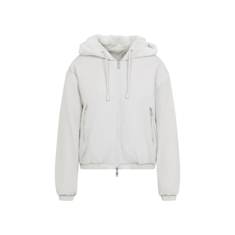 Moose Knuckles Veste de transition Plush Hooded Jacket With Zippered Pockets White