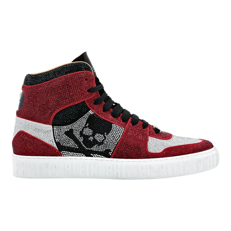 Philipp Plein Low-Top-Sneaker Hightop-Sneaker Notorious Mit Schmucksteinen rot