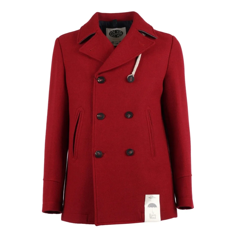 Camplin Manteau de transition Island - S Double-Breasted Wool Coat Red