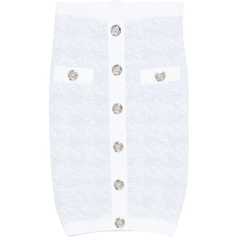 Balmain Midirock Skirts Bleu Blanc blau