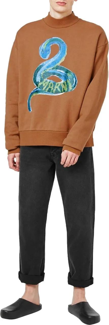 MARNIマルニPiton Logo Brushed Organic Sweatshirtトレーナー Marni Piton Logo Brushed Organic Sweatshirt Brown