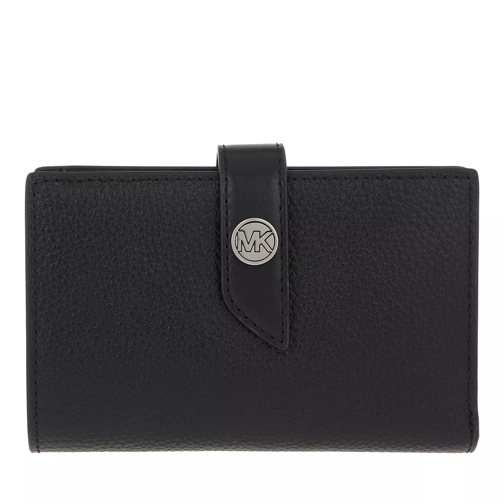 MICHAEL Michael Kors Charm MD Tab Wallet Black Bi-Fold Portemonnaie