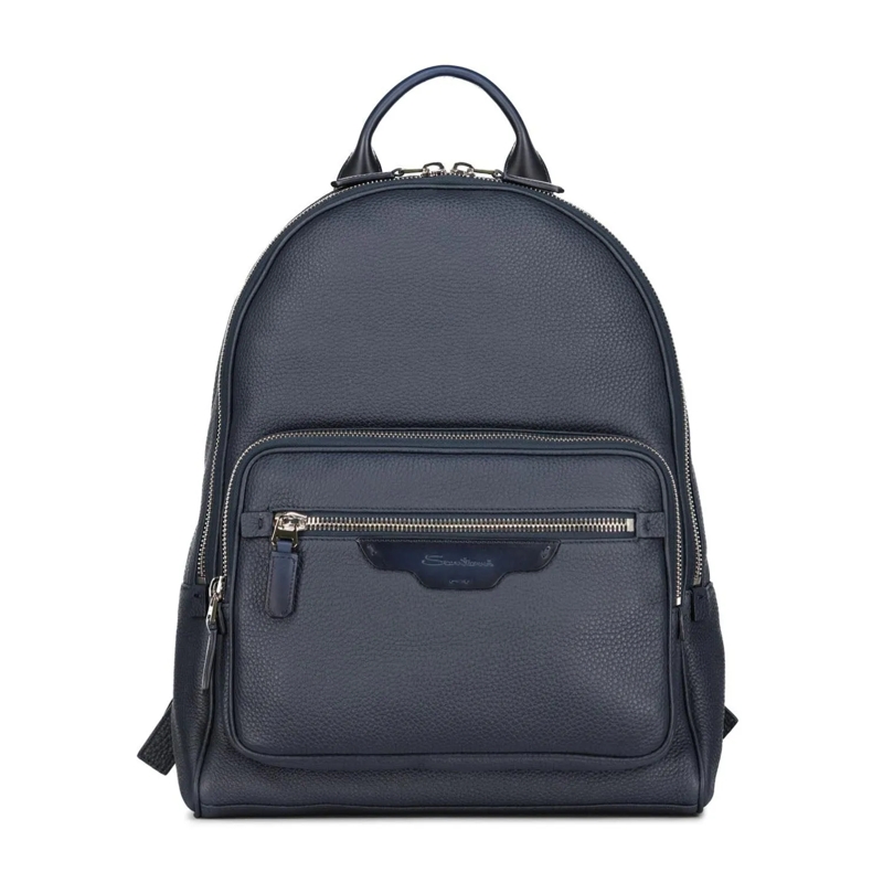 Santoni Rucksack Rucksack aus Leder blau