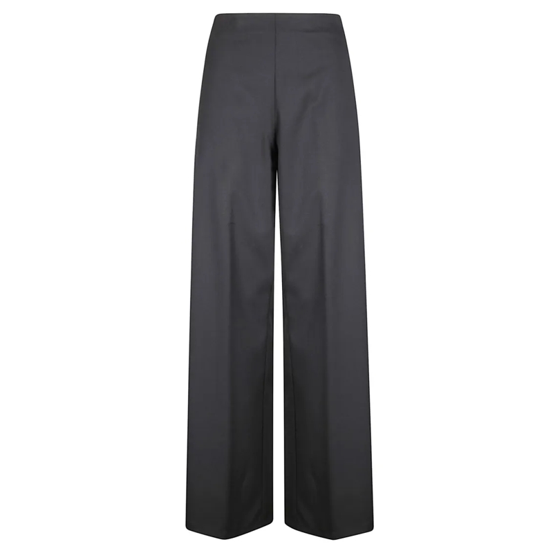 STEFANO MORTARI  Classic Black Trousers With Side Zip Fastening Black