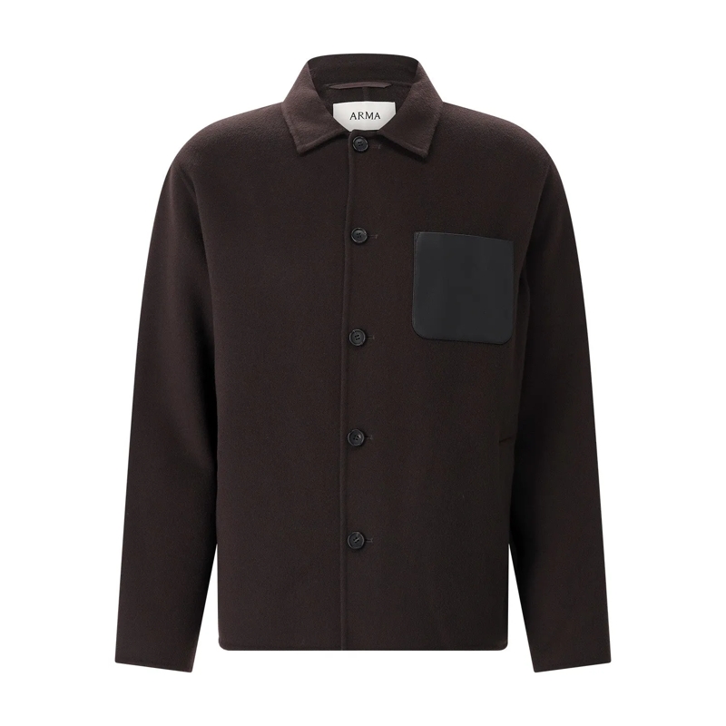 Arma Hemdjacke Overshirt Navid aus Wolle braun