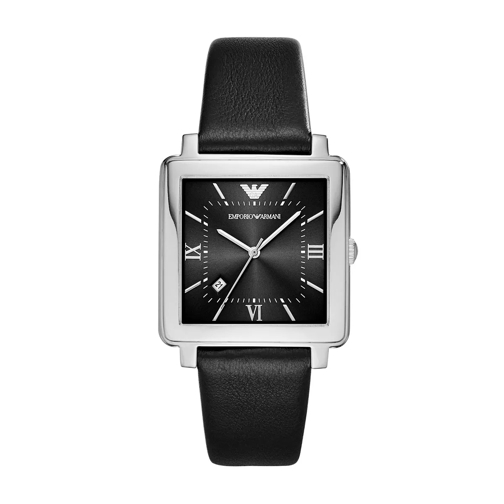Emporio Armani Mens Angular Metal Watch Black Multifunction Watch