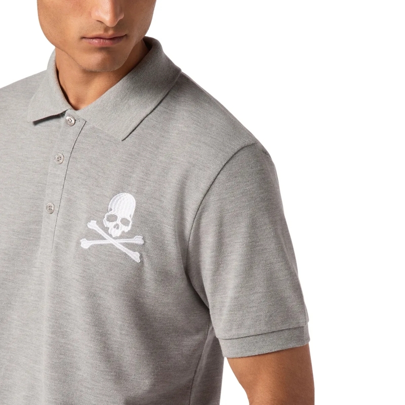 Philipp Plein Top Poloshirt Skull&Bones grau(Image 5)