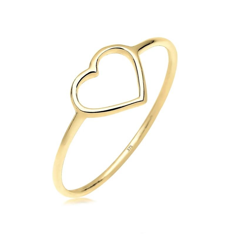 Elli Ring Ring Herz Trendsymbol Filigran 375 Gelbgold gold