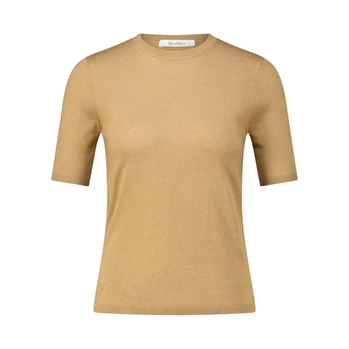 Max Mara Strick-Shirt Warren mit Kaschmir Hellbraun T-shirts