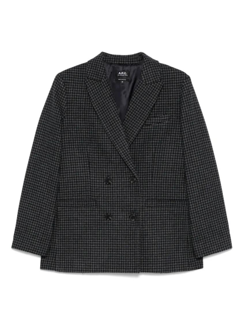 ボトムスその他 A.P.C. Double-Breasted Anthracite Grey Wool Blazer A.P.C. Double-Breasted Anthracite Grey Wool Blazer Black