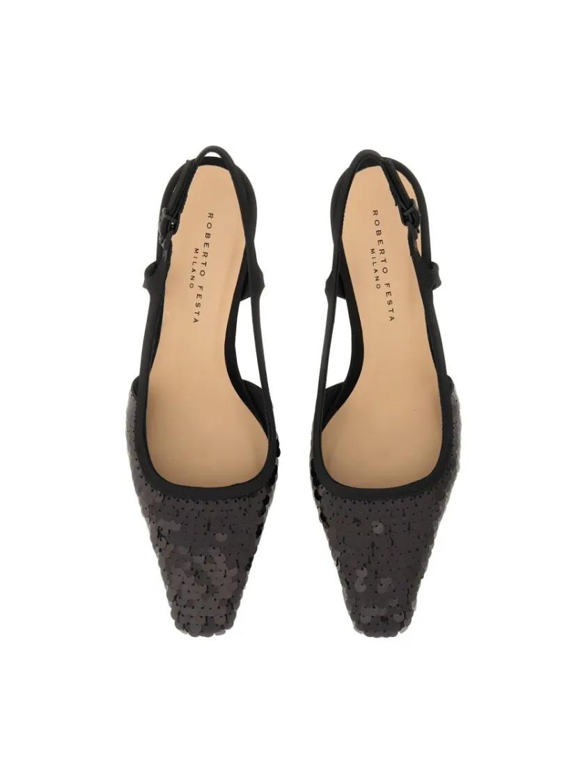 Thumbnail - Roberto Festa Hohe Schuhe - "Seville" Slingback - Gr. 37,5 (EU) - in Schwarz - für Damen