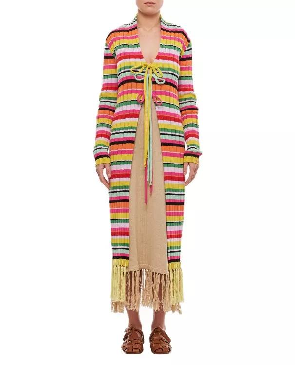 Gio Giovanni Gerosa - Cotton Fringes Long Cardigan - Größe ONE SIZE - multi