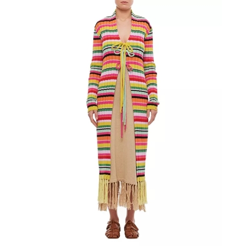 Gio Giovanni Gerosa Cotton Fringes Long Cardigan Multicolor 