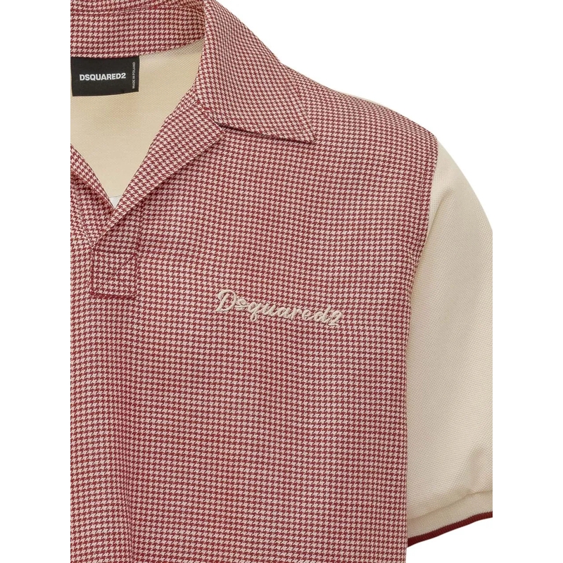 Dsquared2 Polo Polo Pied de Poule con Colletto a Rever braun(Image 3)