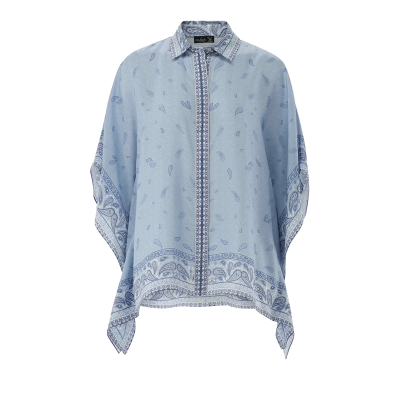 VAN LAACK Bluse Bluse Modern Fit Uni blau