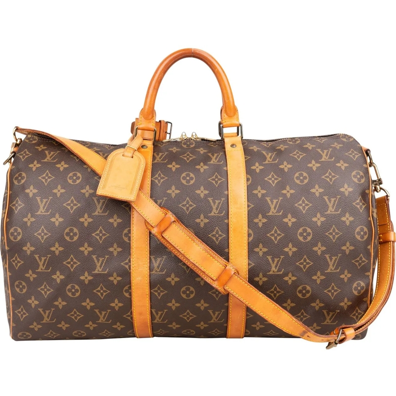 Louis Vuitton Tote Louis Vuitton Canvas Monogram Keepall 50 Bandoulie braun