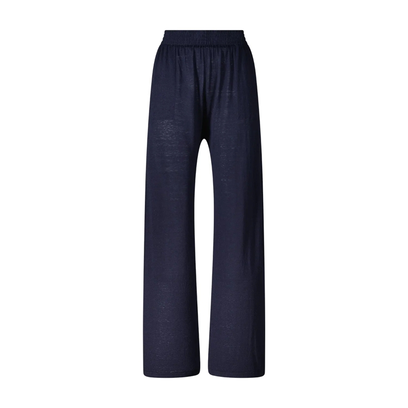 Sminfinity Pantalons décontractés Weite Hose aus Seide & Leinen blau