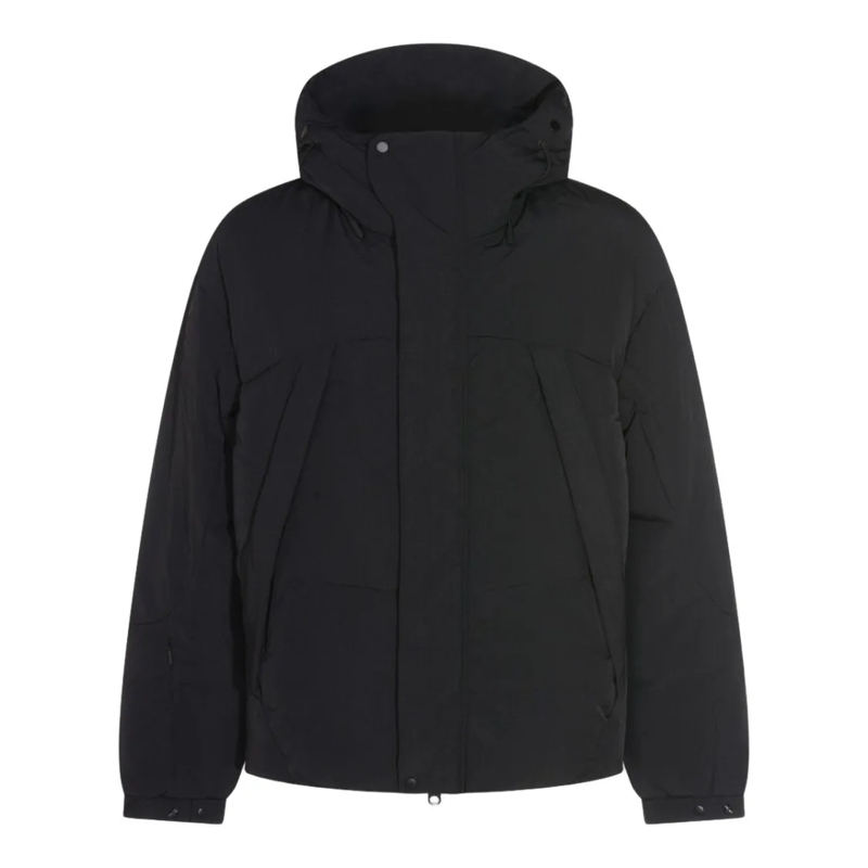 JG1 Donsjas Boxy Black Padded Jacket With High Collar Black