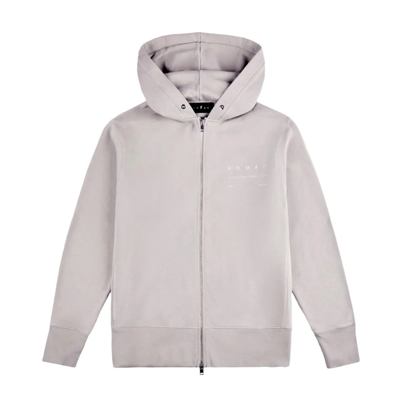 Hogan  Refined Zip Hoodie Crafted Grey