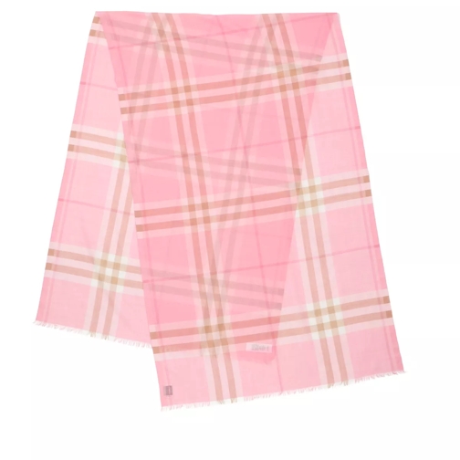 Burberry Giant Fringed Check Scarf Pink Wollschal