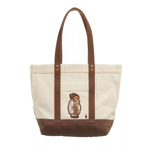 Polo Ralph Lauren Pp Tote Medium Ecru/Chestnut Shopping Bag