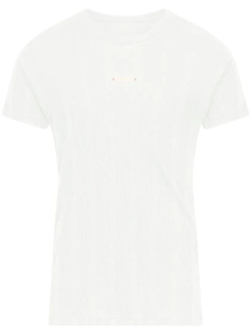 Thumbnail - Maison Margiela - Minimalist White T-Shirt With Logo Patch - Größe L - white